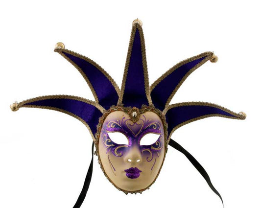Masque Elfe Volto Jolly Violet – Artisanat Authentique de Venise