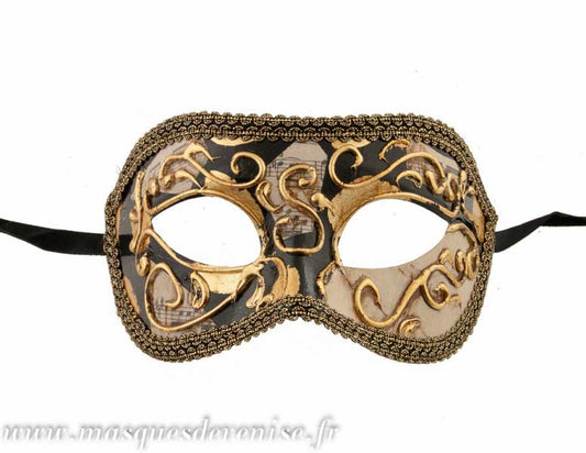 Masque Colombine Doré Vénitien – Artisanat Authentique de Venise