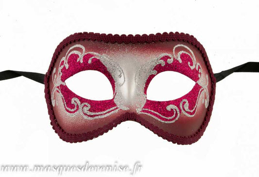 Masque Colombine Rouge et Argenté – Artisanat Authentique de Venise
