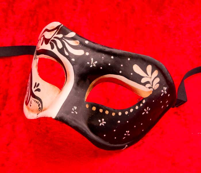 Masque Colombine Natalia Noir et Blanc – Artisanat Authentique de Venise