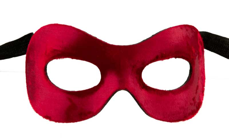Masque Loup Vénitien Colombine Miss Velours Rouge Bordeaux – Artisanat Authentique de Venise
