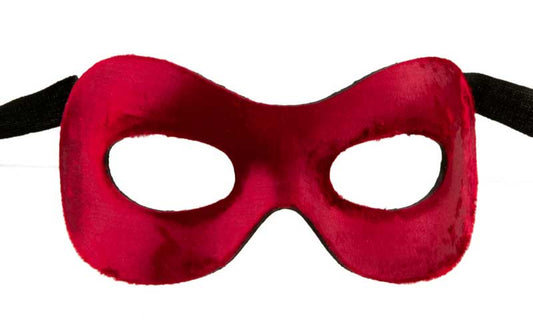Masque Loup Vénitien Colombine Miss Velours Rouge Bordeaux – Artisanat Authentique de Venise