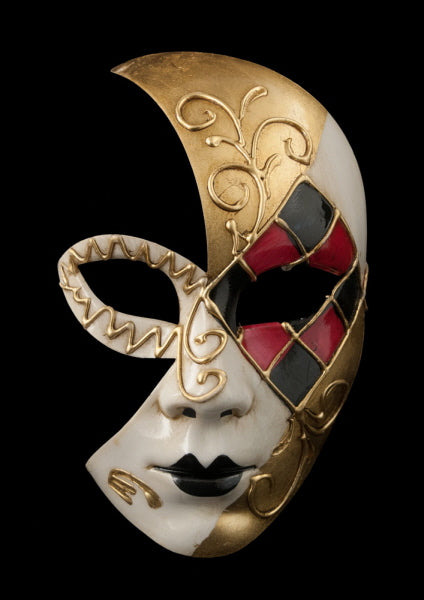 Masque Vénitien Demi Visage Doré – Artisanat Authentique de Venise