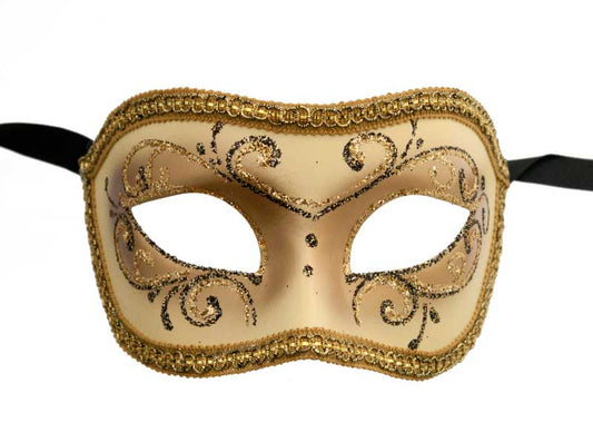 Masque Colombine Doré – Artisanat Authentique de Venise