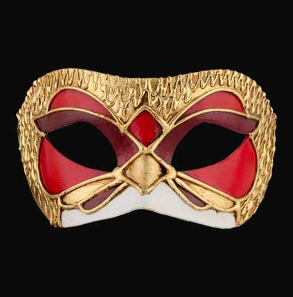Masque Civette Colombine Rouge Symphonie – Artisanat Authentique de Venise