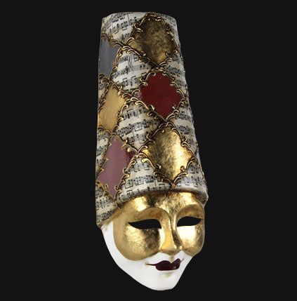 Masque Polichinelle Musica de Venise – Artisanat Authentique de Venise
