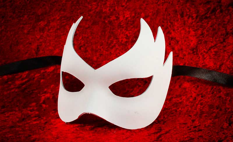 Masque Colombine Flamme Blanc à Peindre – Artisanat Authentique de Venise
