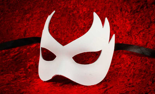 Masque Colombine Flamme Blanc à Peindre – Artisanat Authentique de Venise