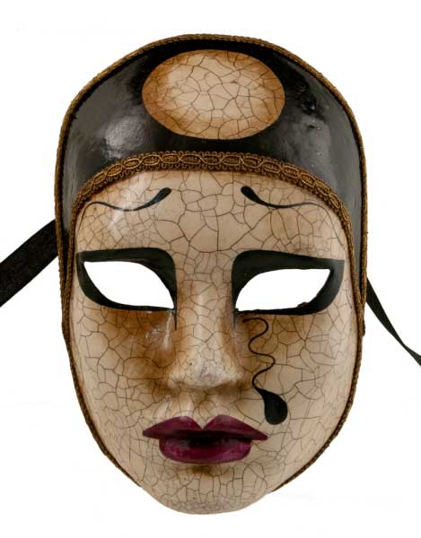 Masque Volto Pierrot Craquelé – Artisanat Authentique de Venise