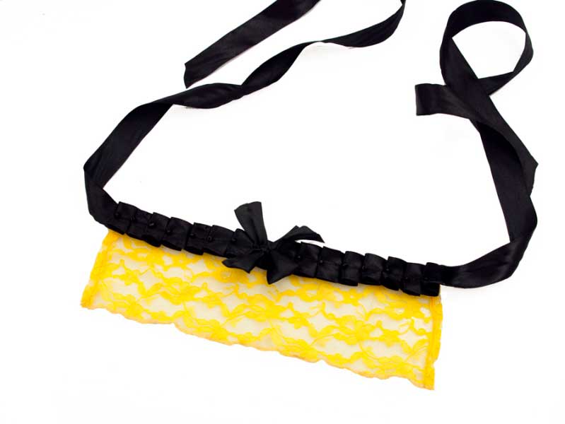 Masque Coquin Vénitien Loup en Dentelle Jaune