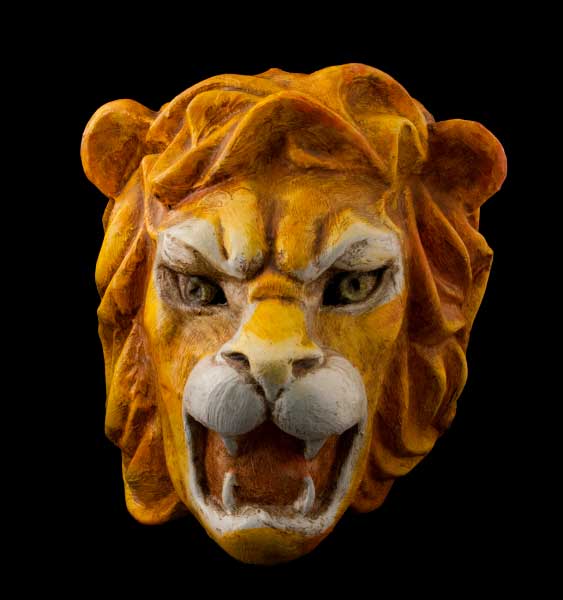 Masque Vénitien Casque Lion en Papier Mâché – Artisanat Authentique de Venise