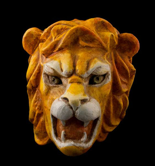 Masque Vénitien Casque Lion en Papier Mâché – Artisanat Authentique de Venise