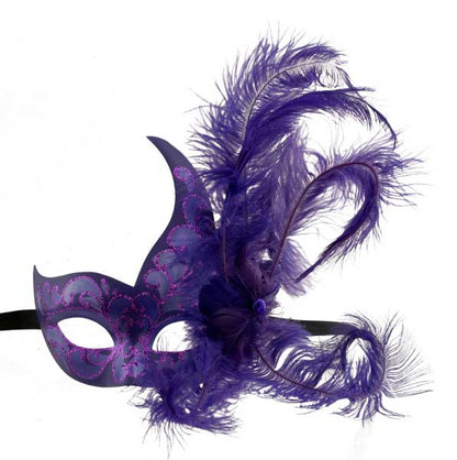Masque de Venise Loup Ondine Violet – Artisanat Authentique de Venise