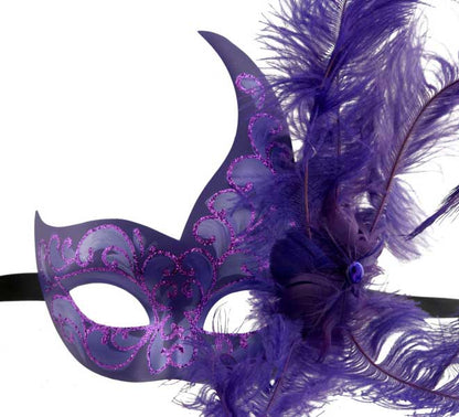 Masque de Venise Loup Ondine Violet – Artisanat Authentique de Venise