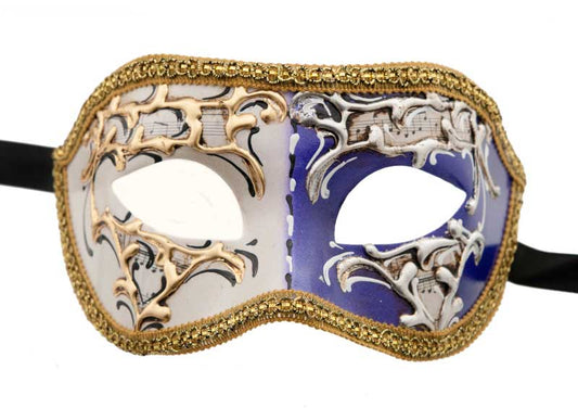 Masque Colombine Night and Day Doré et Violet – Artisanat Authentique de Venise