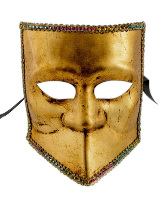 Masque Vénitien Bauta Doré – Artisanat Authentique de Venise