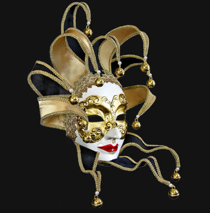 Masque La Dame Violet à Pointes Dorées et Beiges – Artisanat Authentique de Venise