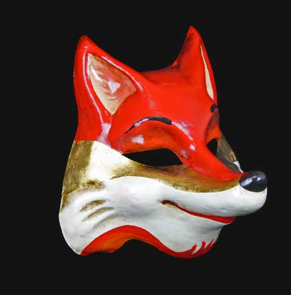 Masque Vénitien Le Renard en Papier Mâché – Artisanat Authentique de Venise