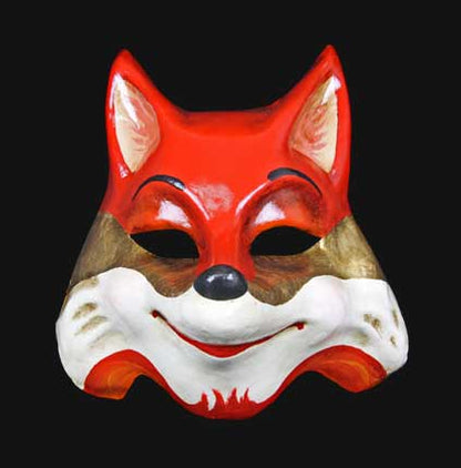 Masque Vénitien Le Renard en Papier Mâché – Artisanat Authentique de Venise