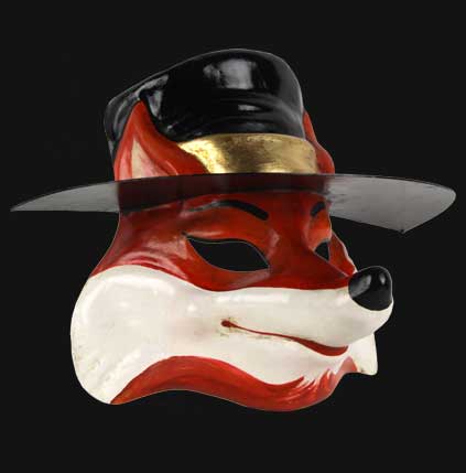 Masque Vénitien Le Renard et son Chapeau en Papier Mâché – Artisanat Authentique de Venise