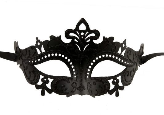 Masque Colombine Noir – Artisanat Authentique de Venise