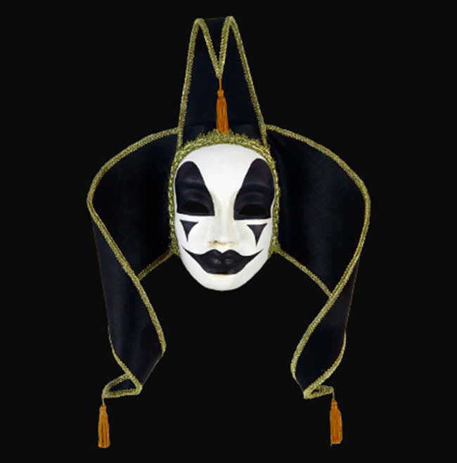 Masque La Comtesse à Pointes Noires – Artisanat Authentique de Venise
