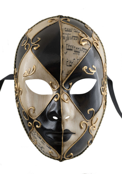 Masque Venitien de déguisement Noir et Dore Losange Carnaval Venise 1079