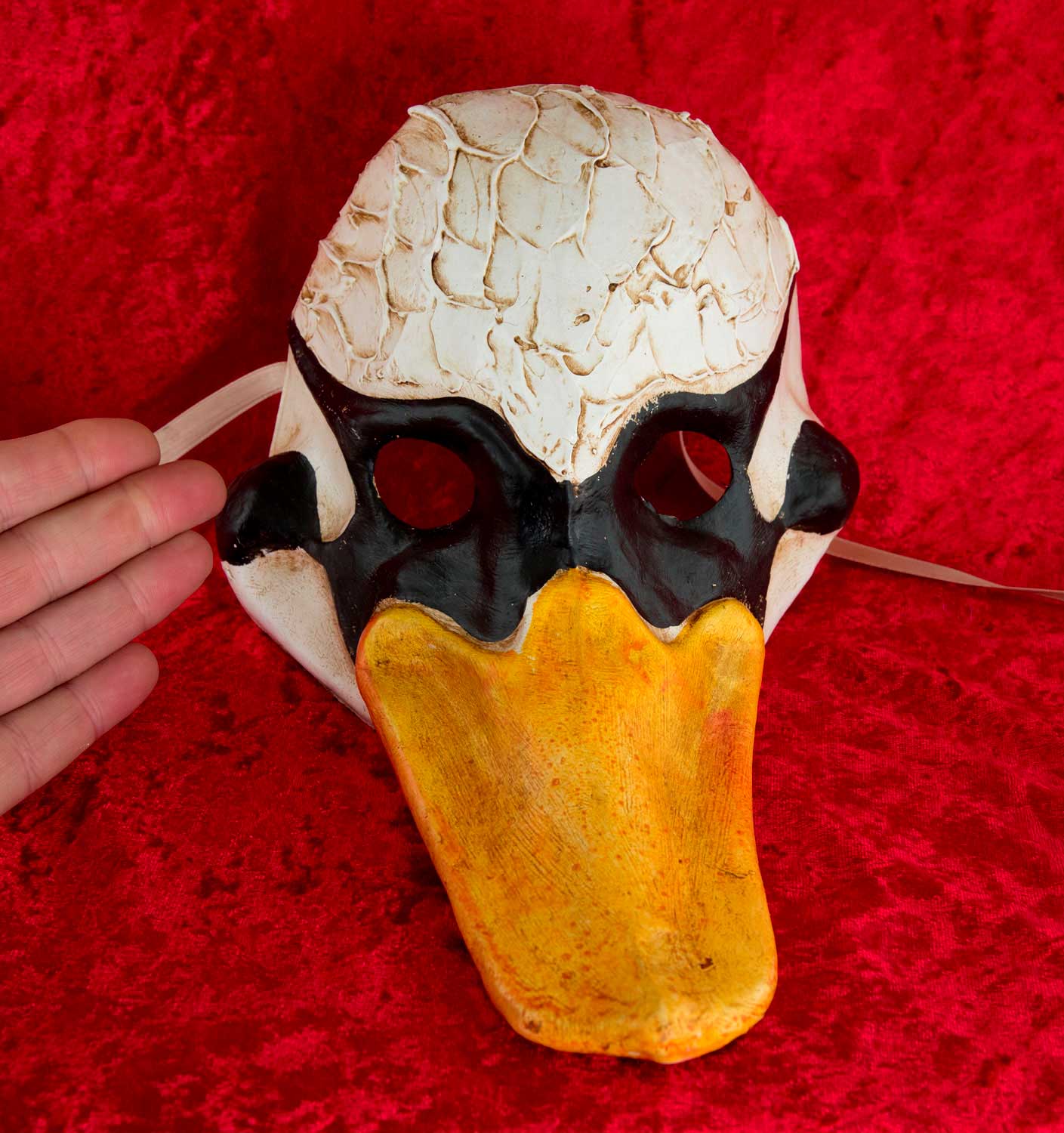 Masque de Venise miniature Visage Magnolia feuilles - vert et doré antique