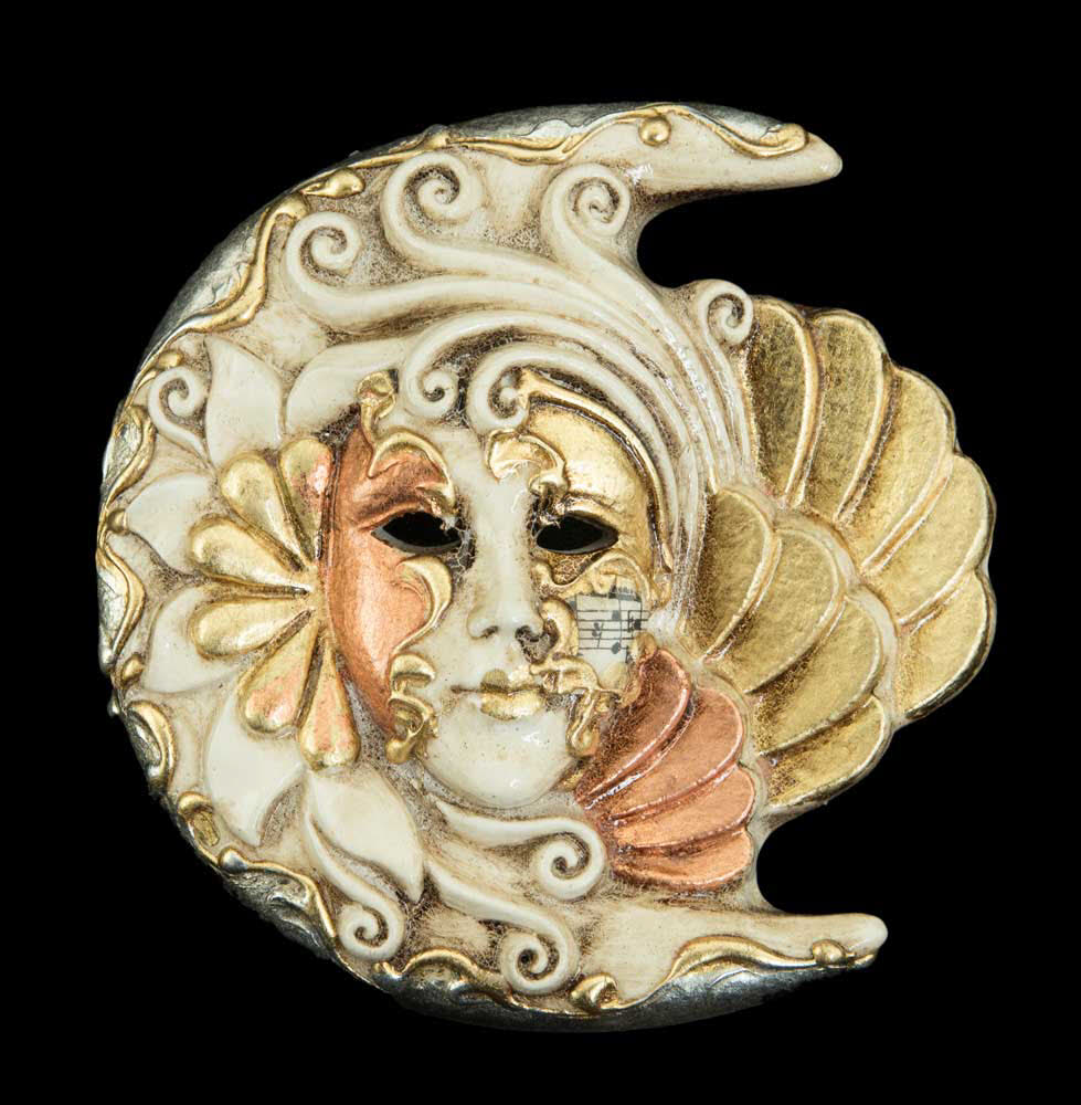 Masque De Venise En Céramique Doré - Nouvelle Collection - Porcelaine