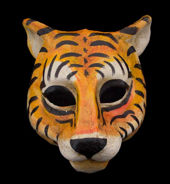 MASQUE DE VENISE TIGRE EN PAPIER MACHE-masque venitien animaux-masque pour  carnaval ou fête