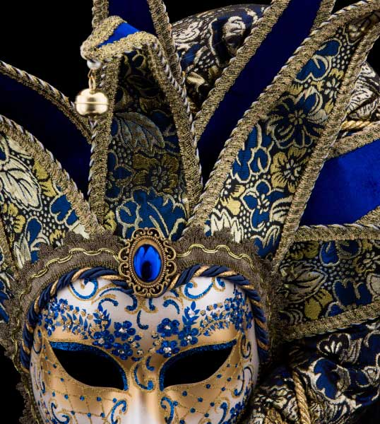 Masque de Venise à Baton Volto Dore Carnaval Venitien  939 V47 