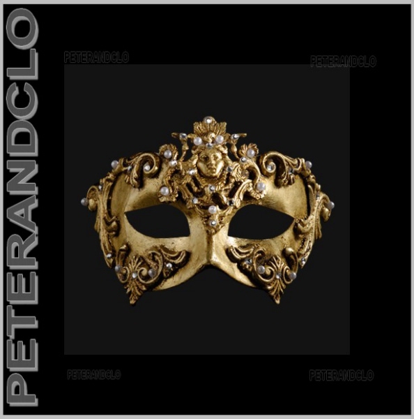 Masque de Venise colombine Barocco la Dame bronze authentique papier maché 441