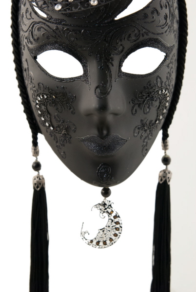 Masque Vénitien Noir En Métal Avec Strass Pour Soirées