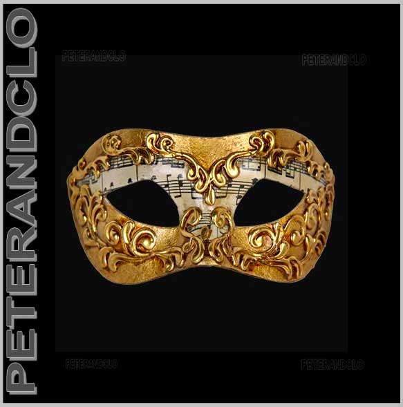 Masque de Venise Colombina Joker Sinfonia Dore Authentique Carnaval Venitien 112 