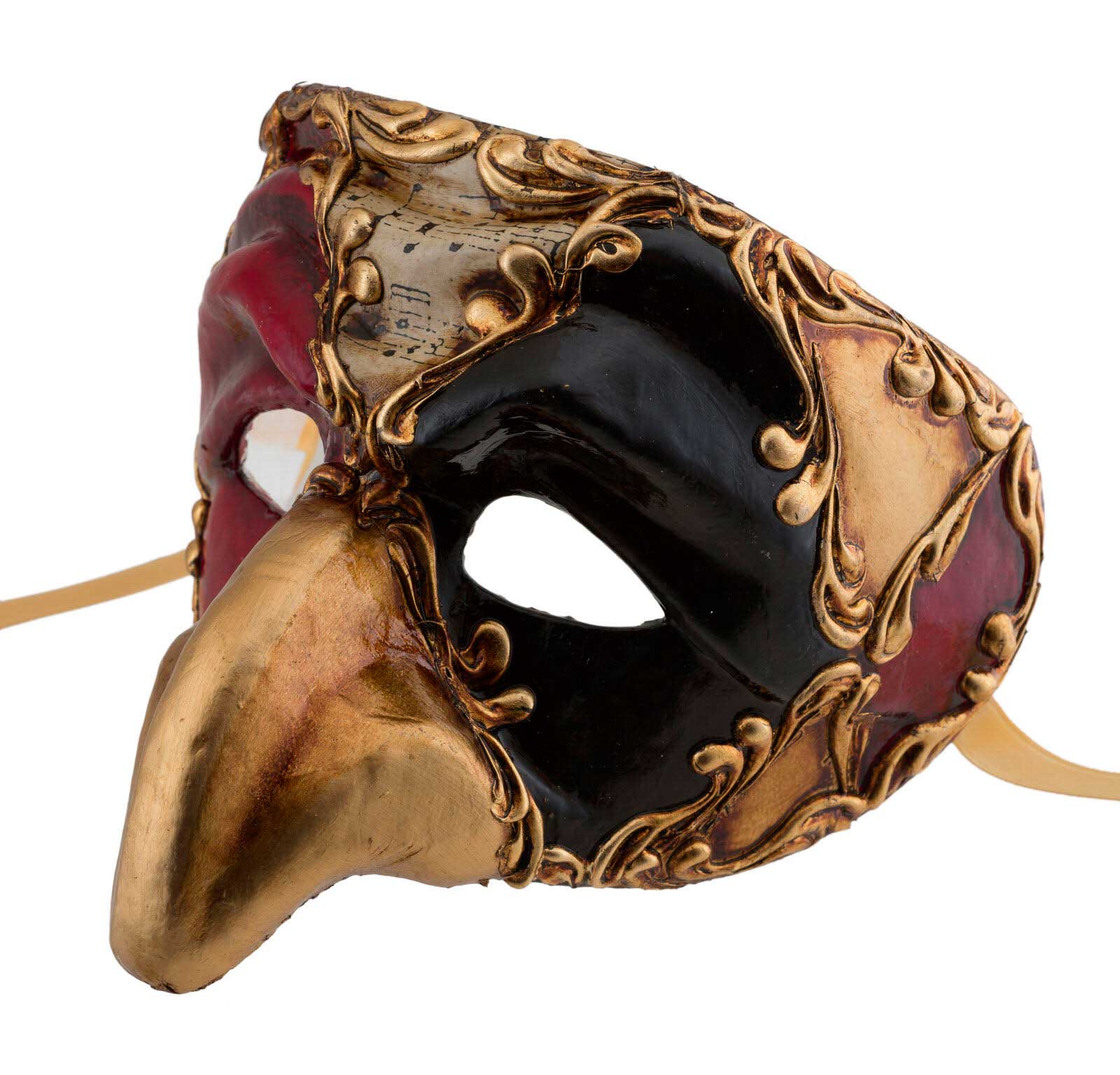 Masque déguisement Volto doré blanc noir original de Venise