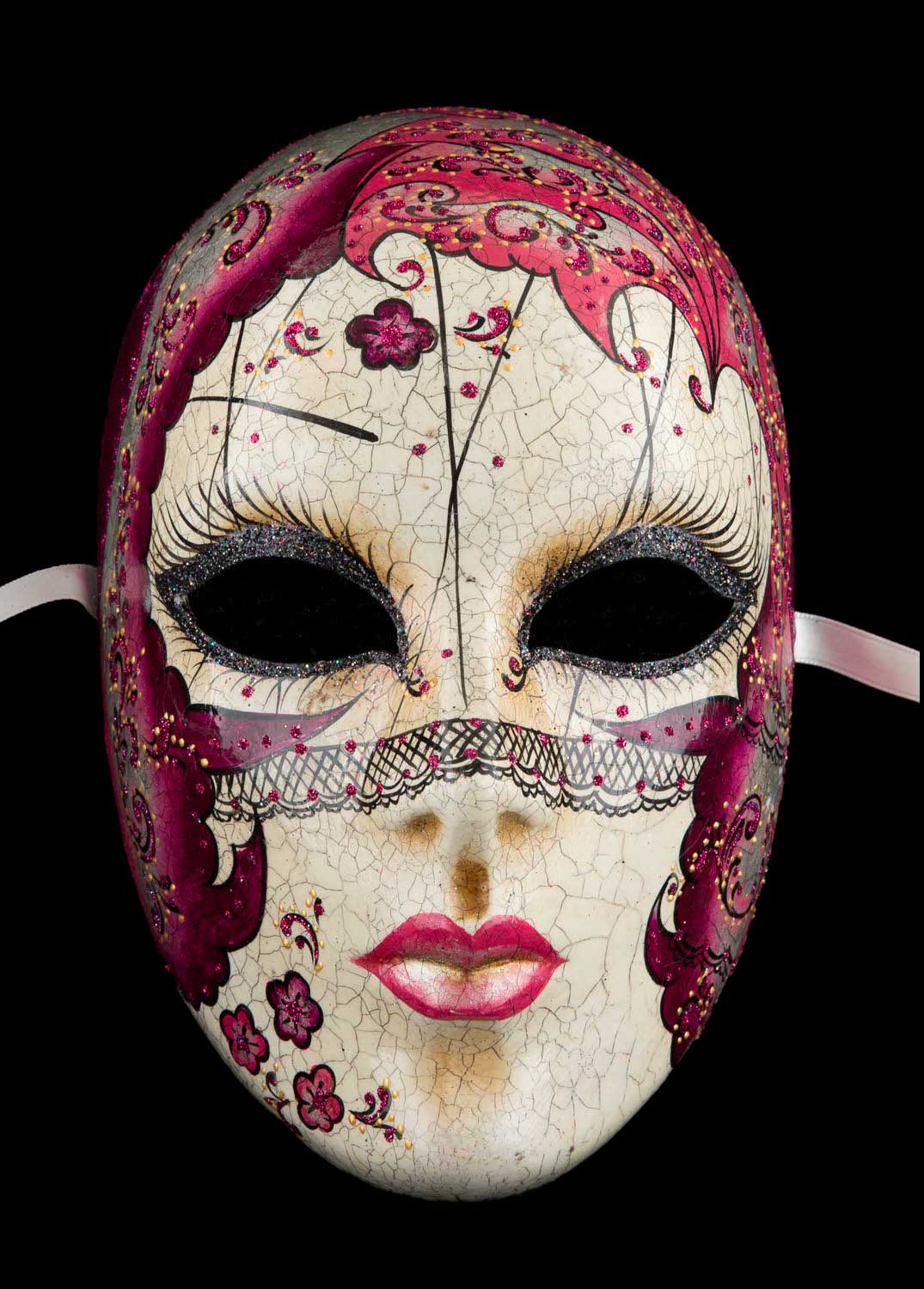 Masque Venise KIRALOVE Masque vénitien idée Cadeau Originale Dentelle Carnaval Or Voile 