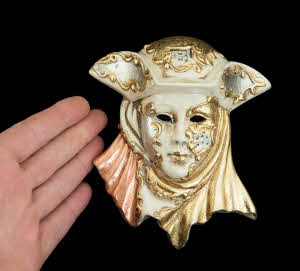 Masque De Venise En Céramique Doré - Nouvelle Collection - Porcelaine