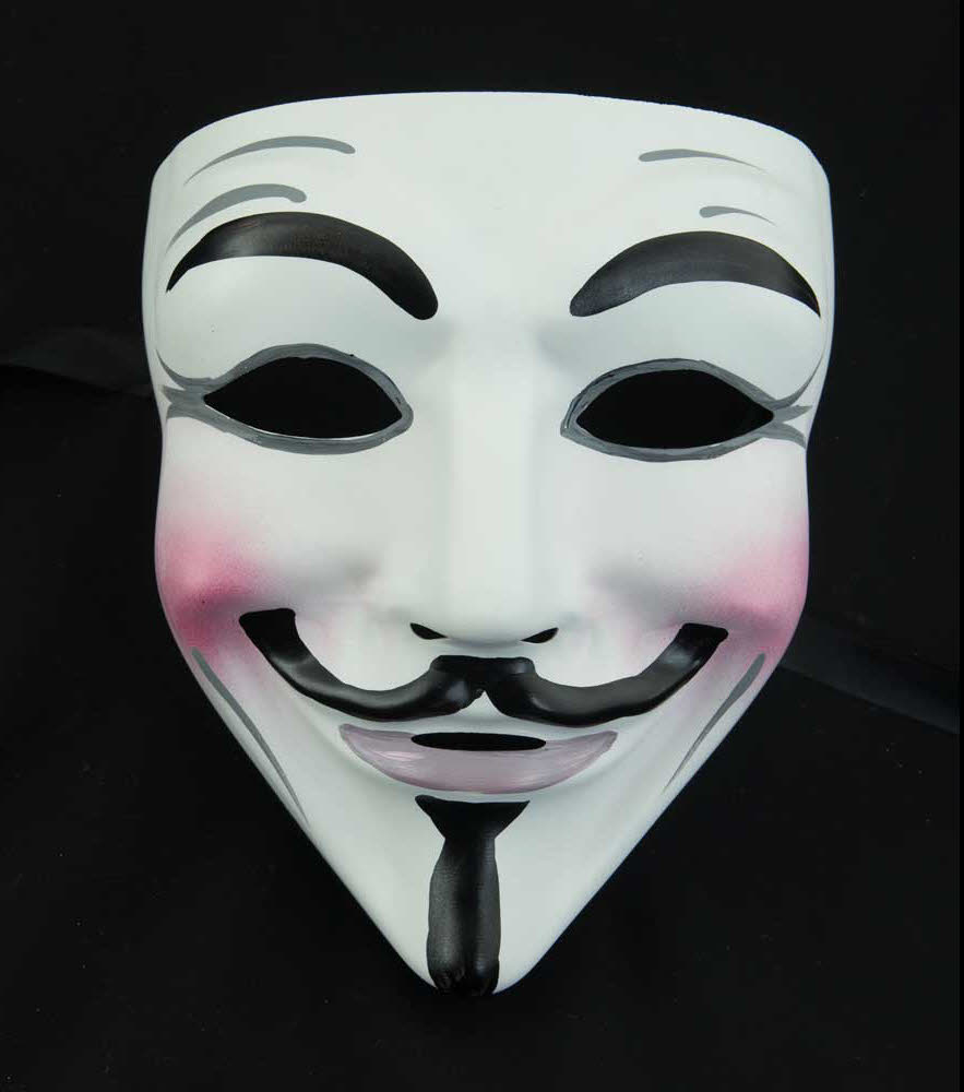 Masque Déguisement V Pour Adulte Et Enfant - Style Hacker Anonymous Vendetta - Noir Et Blanc Pour Halloween, Cosplay Et Fêtes